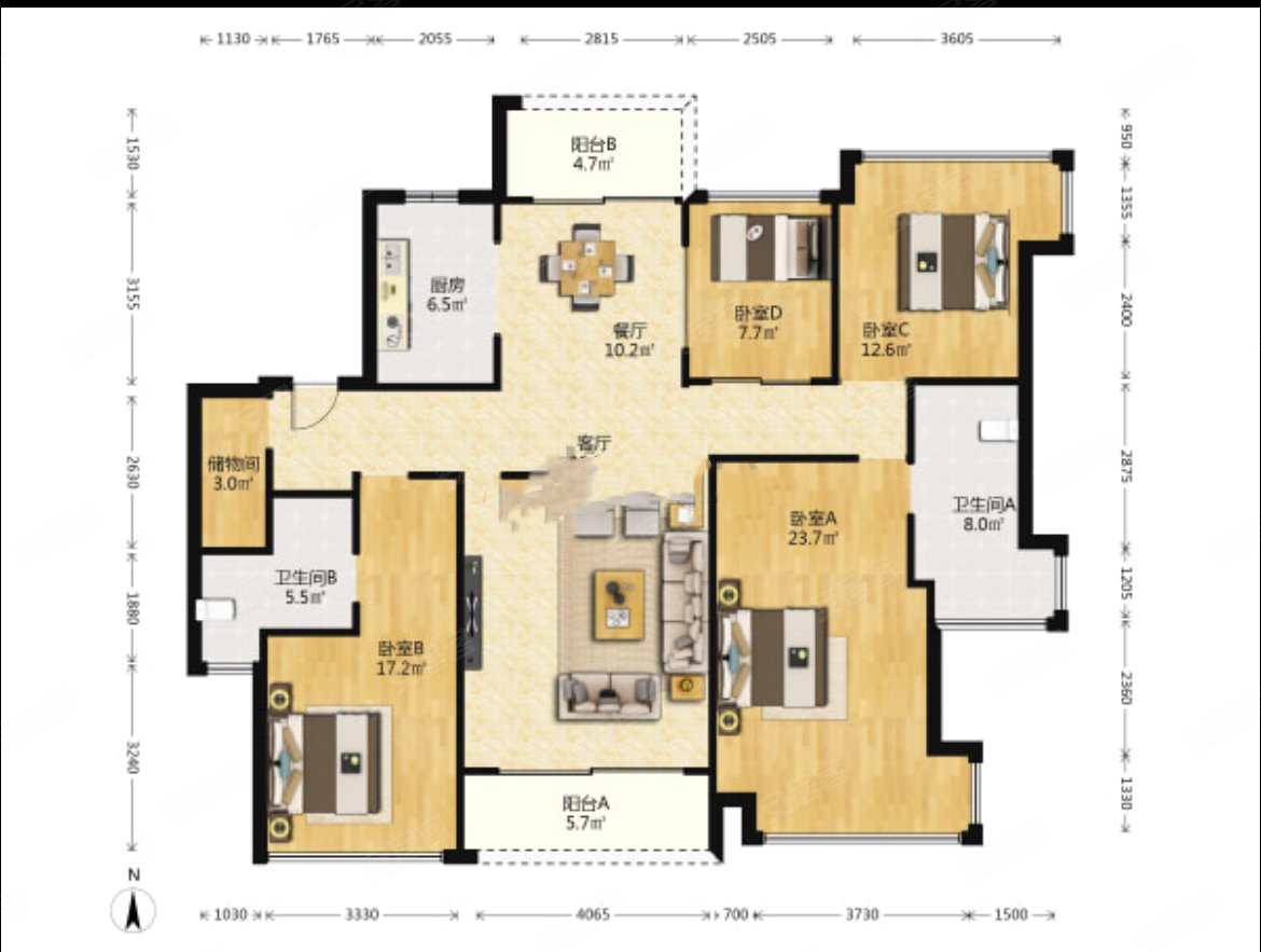 市区生态庄园华发山庄4房看山楼间距宽