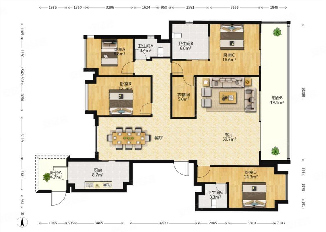 巫家坝西派国樾豪装四室三卫高楼层视野超好房东急售