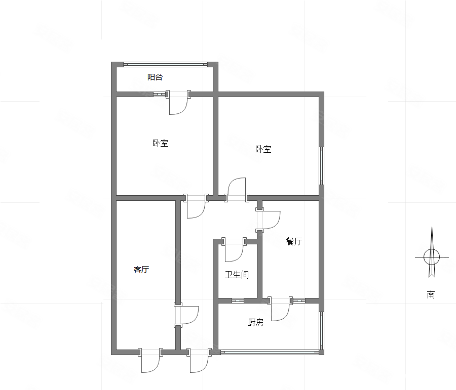 双巷子街14,15号小区2室2厅1卫71㎡南北67万