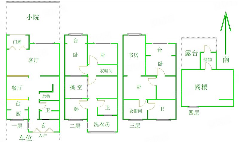 首创溪堤郡颂园(别墅)5室2厅3卫248.24㎡南北359万