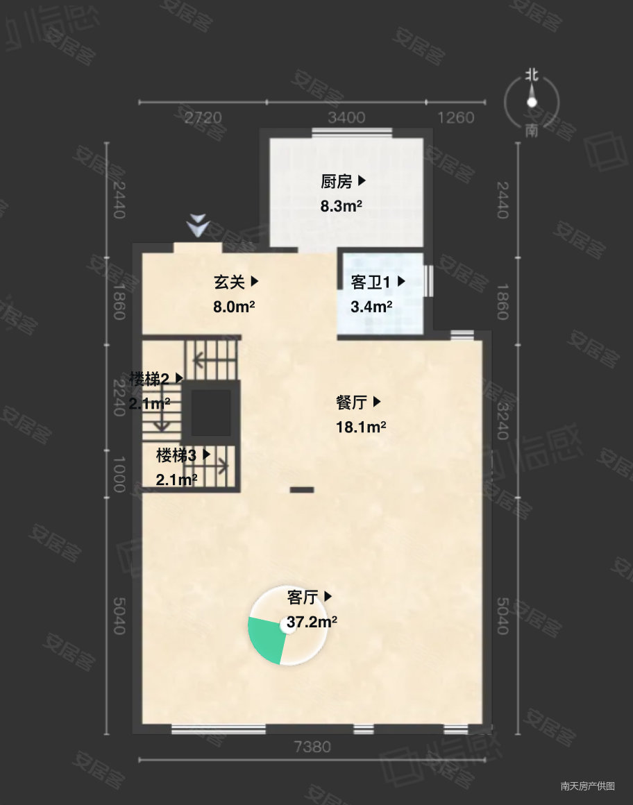 公元世家(二期别墅)5室2厅3卫315.1㎡南1210万