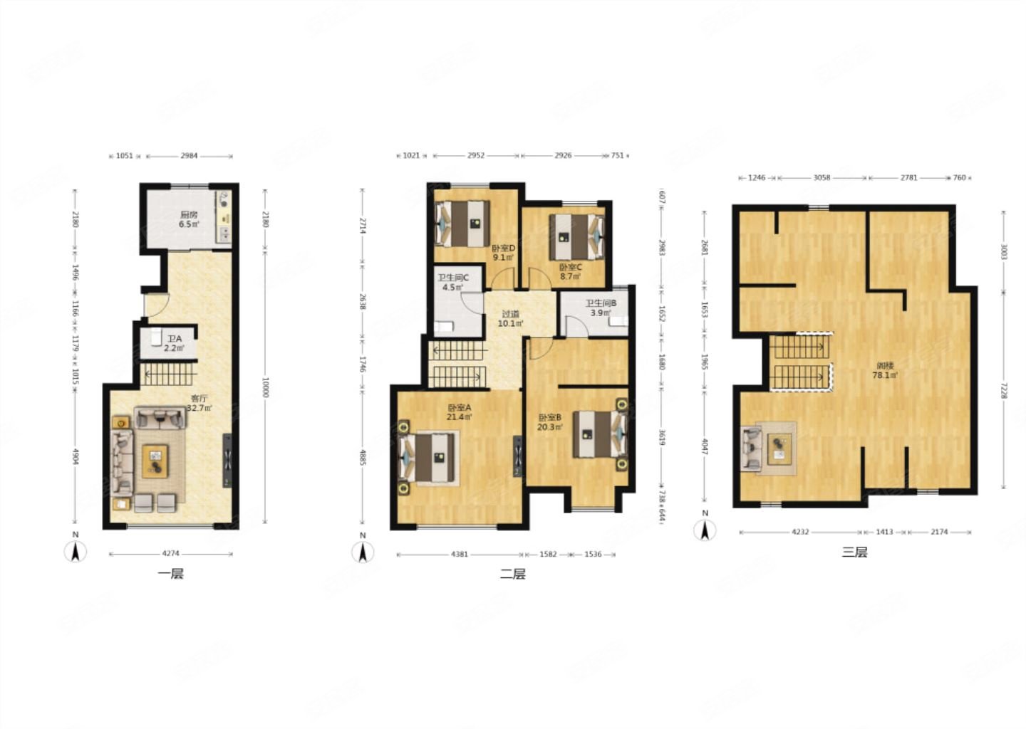 保利罗兰公馆尚兰北苑4室2厅3卫132.56㎡南240万
