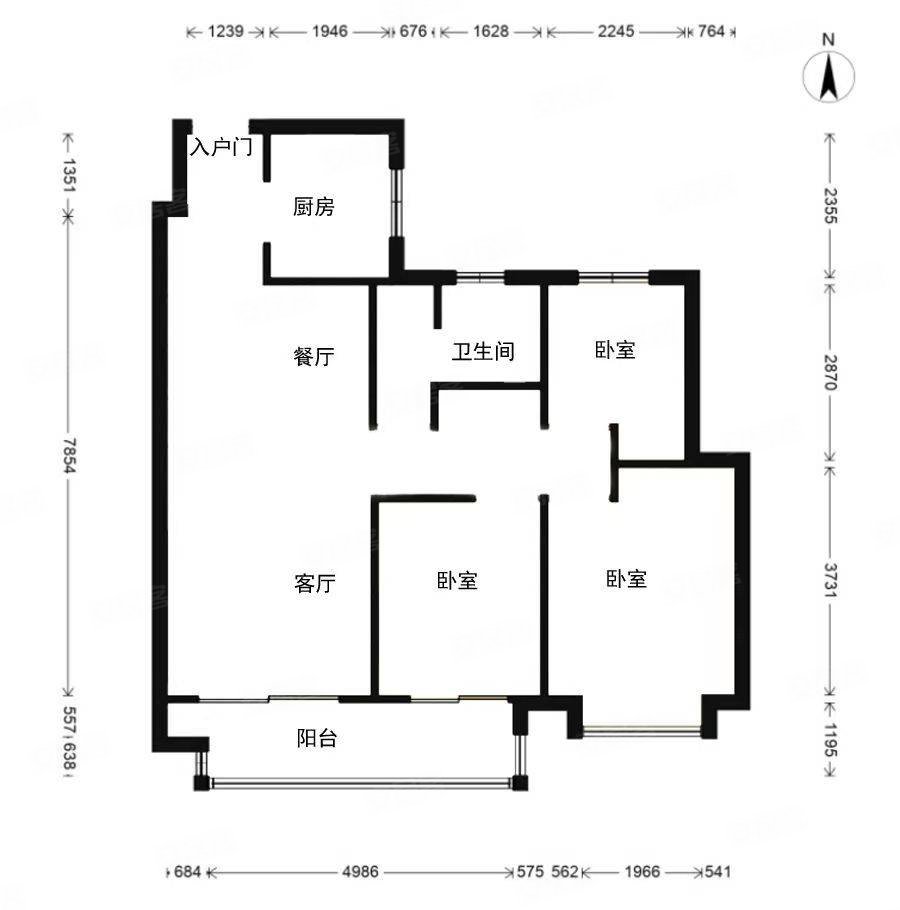 勤奋村4室2厅2卫116㎡南北58万