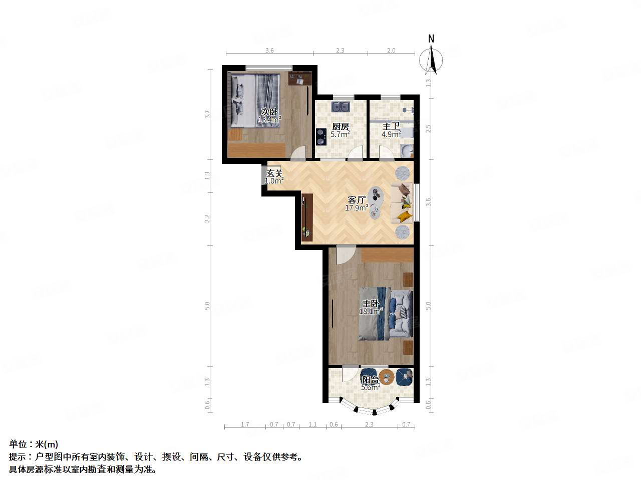 金浜小区2室1厅1卫71.12㎡西南438万