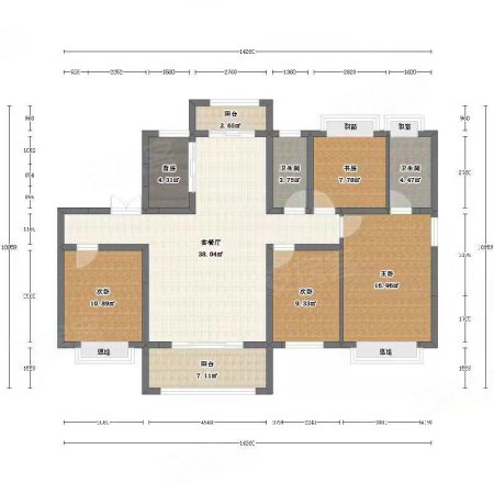 碧桂园悦江府4室2厅2卫142㎡南北118万