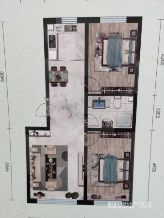 浩宁新城A区2室1厅1卫91㎡南北53.8万