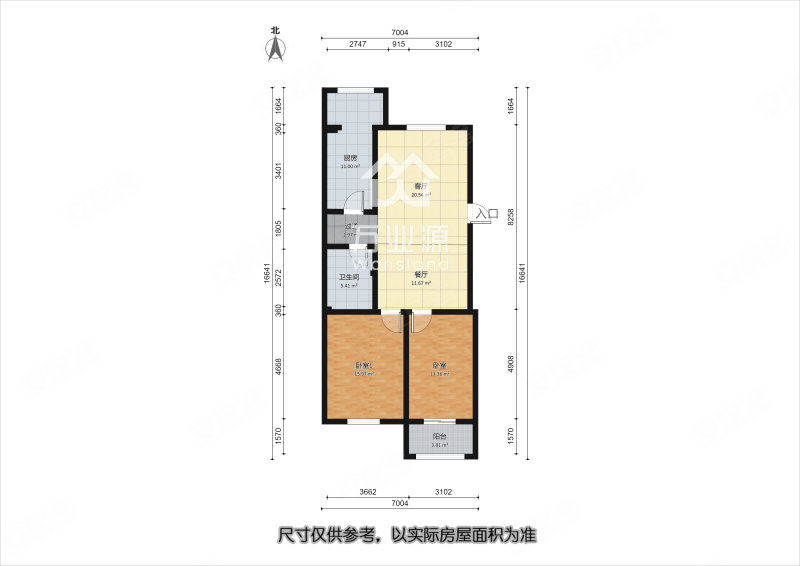 吉安里(杭州道)2室1厅1卫102㎡南北95万