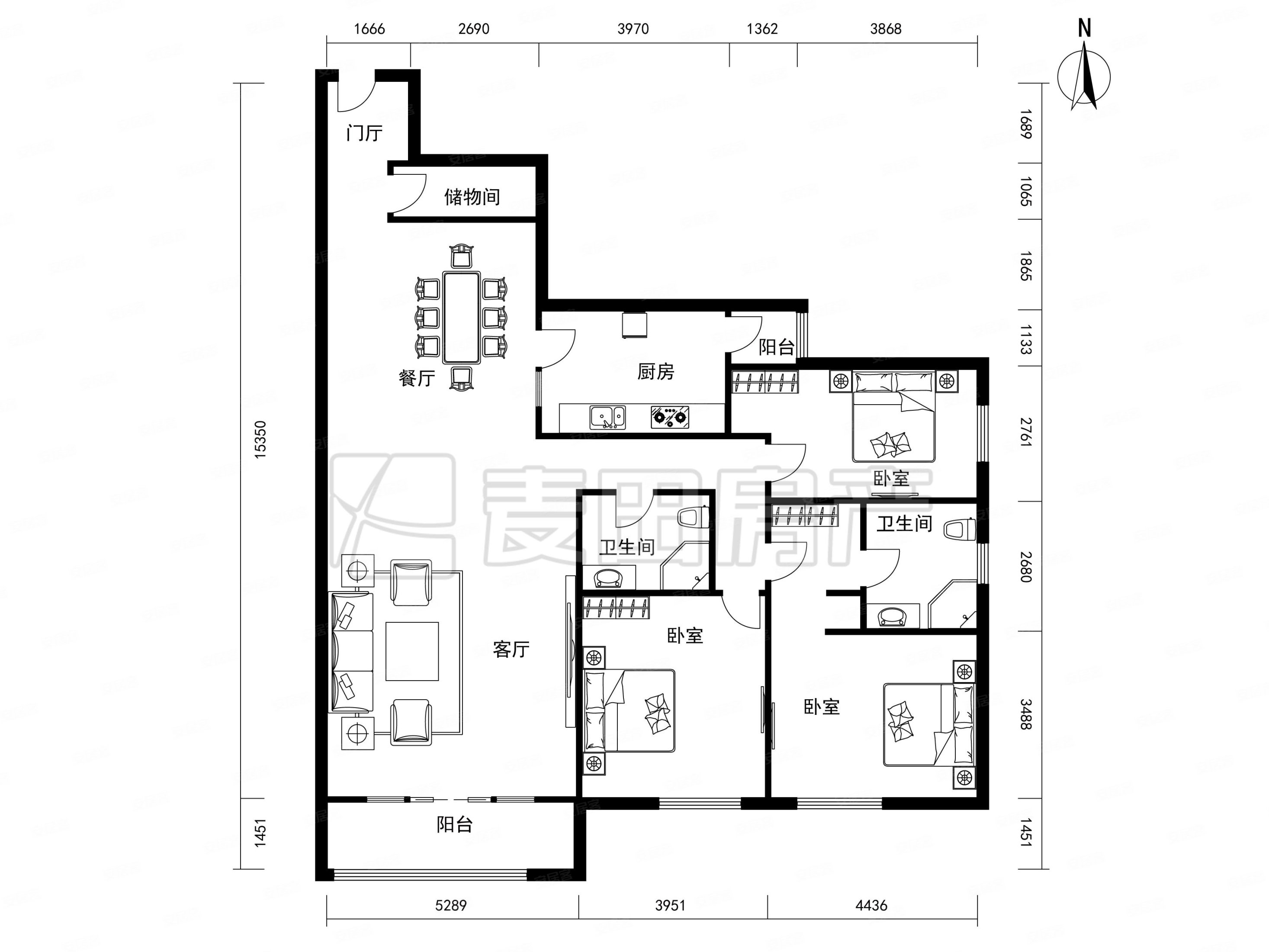 美林花园 南向大三居 视野开阔      超高性价比