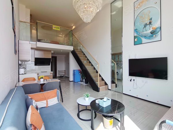 青岛黄岛薛家岛恒大金沙滩(商住楼)loft精装修公寓(恒大金沙滩 上下两