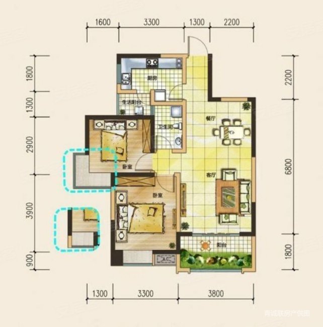 (真实保证)泰和欧城2室