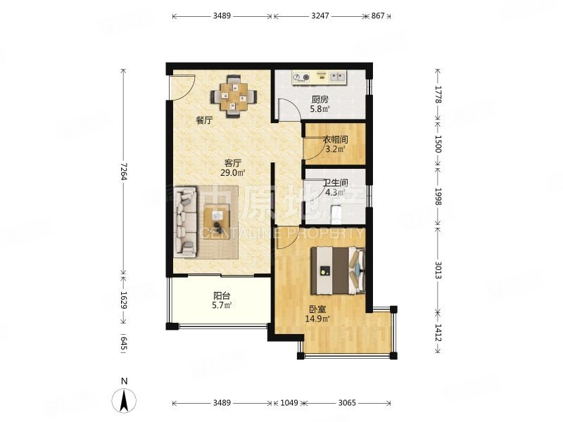 2008年小区 朝南1房 近7和13号地铁,达安锦园(一期)二手房,818万,1室2