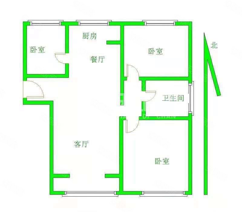 玉泉华庭3室2厅1卫110㎡南北88万