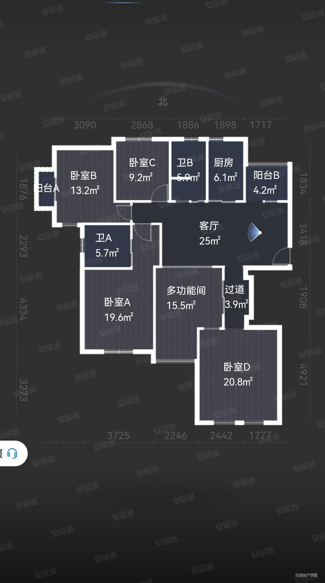 地铁站口奥宸橙郡退台洋房端头房带一个15平大阳台带车位精装修