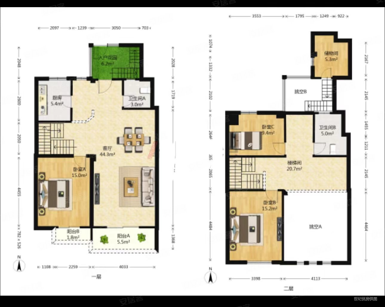 七号线地铁口复试两层业主精装修送入户花园使用面积大