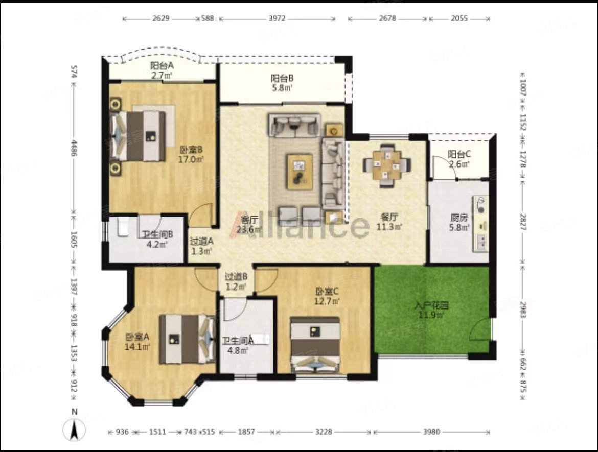 绿茵温莎堡绿茵温莎堡中高楼层电梯房