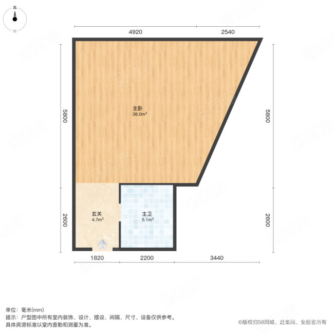 金鼎世纪公寓1室1厅1卫73㎡东北63万