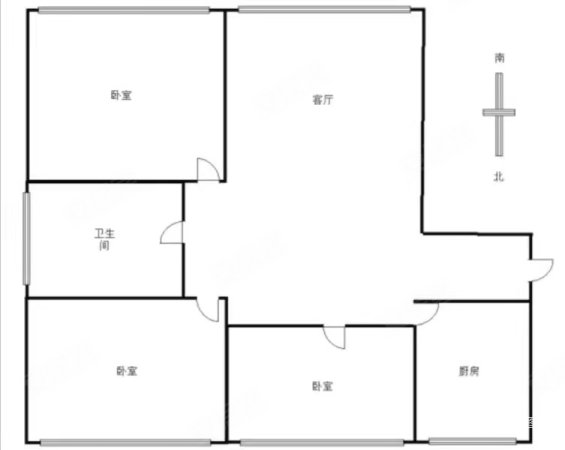 万豪城3室2厅1卫110.46㎡南北86万