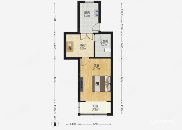 真光新村第九小区1室1厅1卫48.63㎡南205万