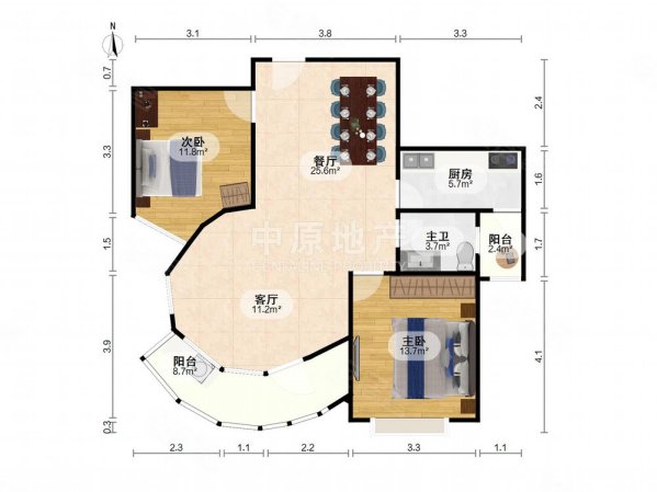 耀江花园2室2厅1卫106.35㎡南1450万