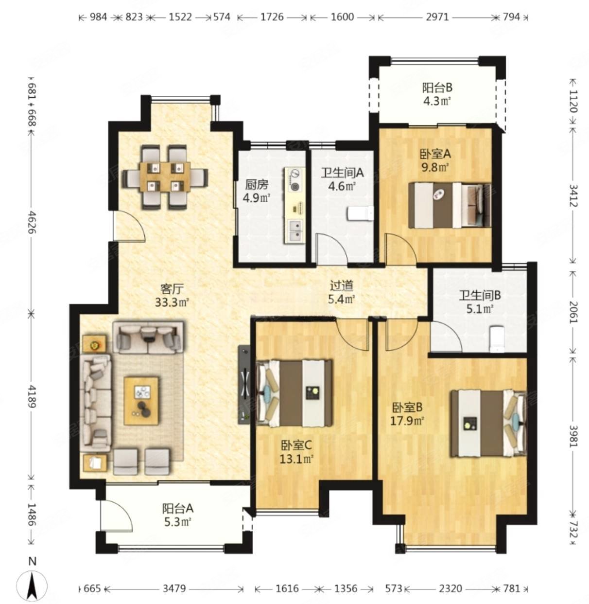 超高层看湖海景单价26万两梯两户板式结构采光好天湖