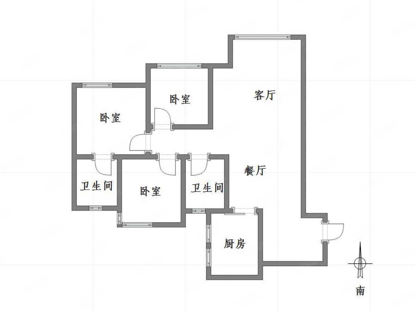 华宇城M8组团3室2厅2卫109㎡南北146万