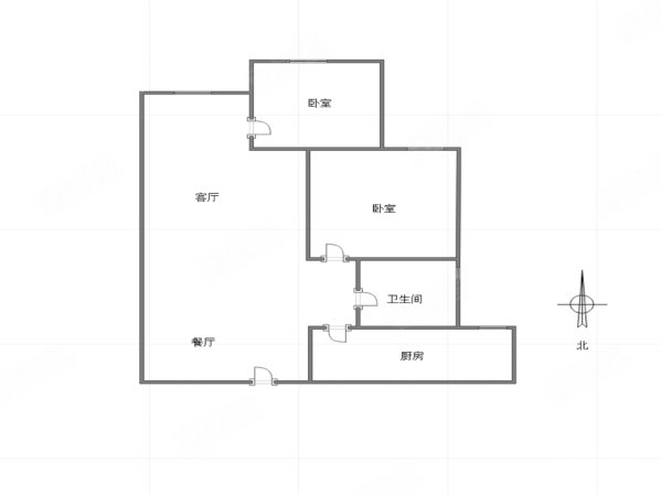 盈田金开里2室2厅1卫71.59㎡北91万