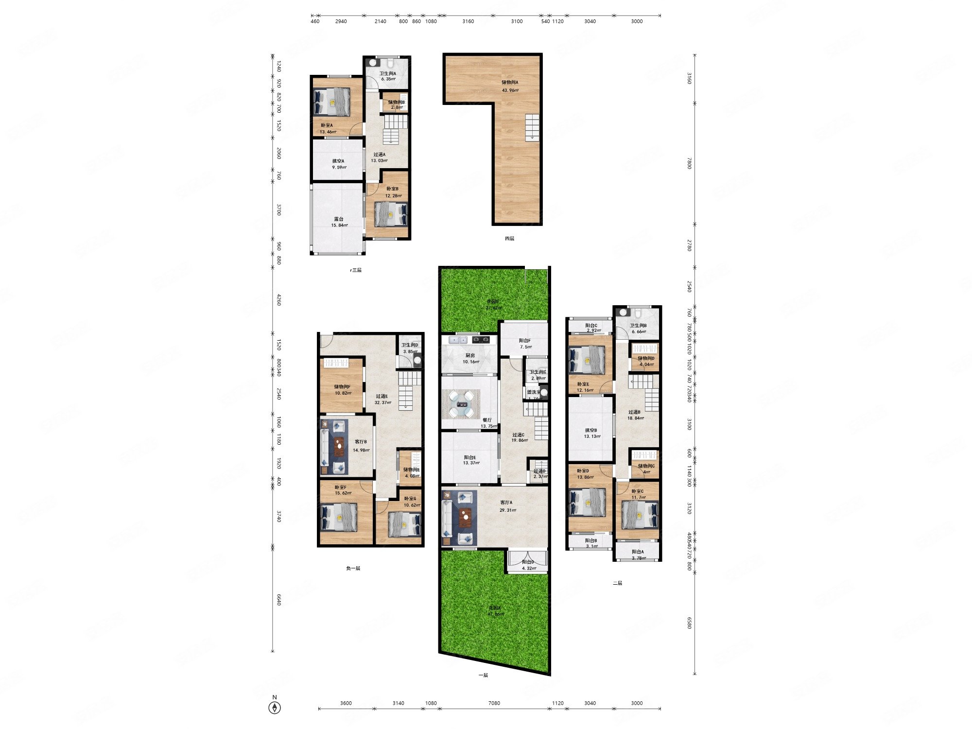 绿城桃源小镇沁兰苑7室4厅4卫250.23㎡南1120万