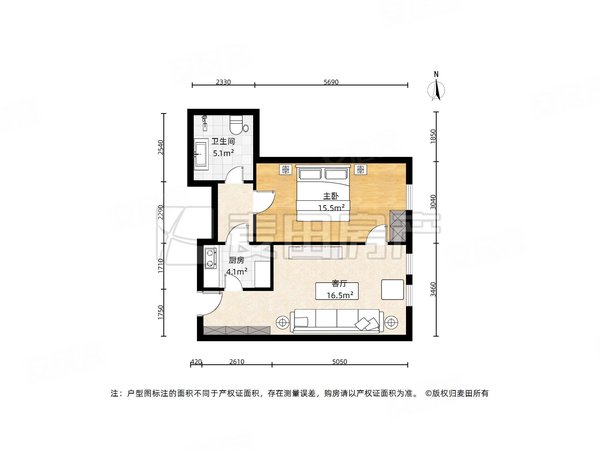 【多图】西堤红山,广安门外租房,西堤红山 1室1厅1卫 电梯房 南北通透