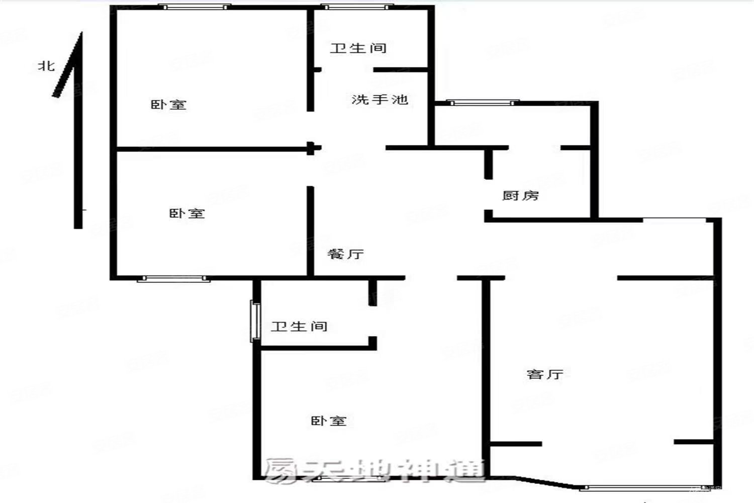 青春苑(西区)3室2厅2卫127.61㎡南北395万