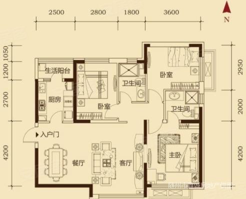 长盛苑3室2厅2卫138㎡南北47.5万