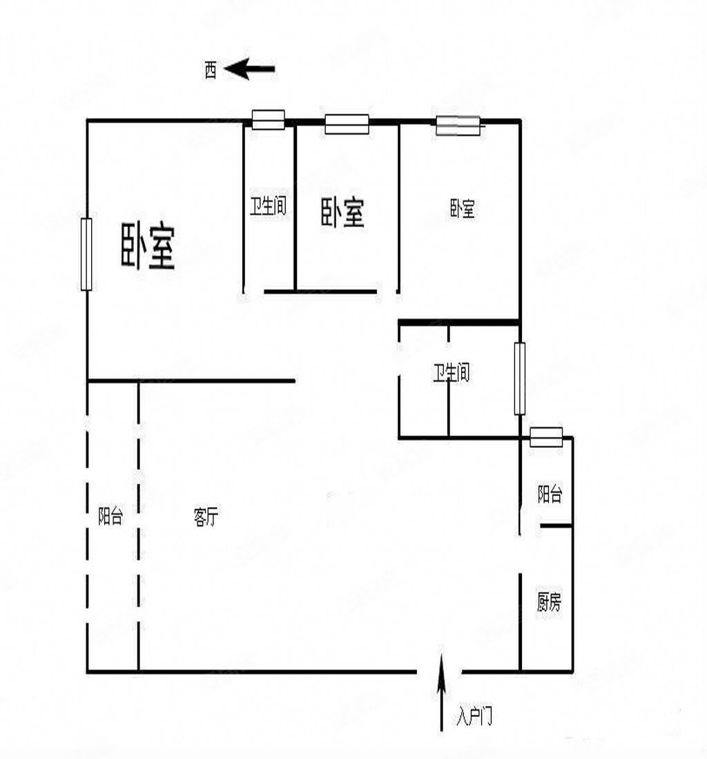 万达广场附近润城五区毛坯小三房