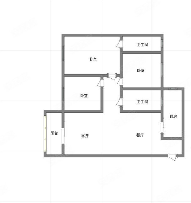 聚福里3室2厅2卫96㎡南75万