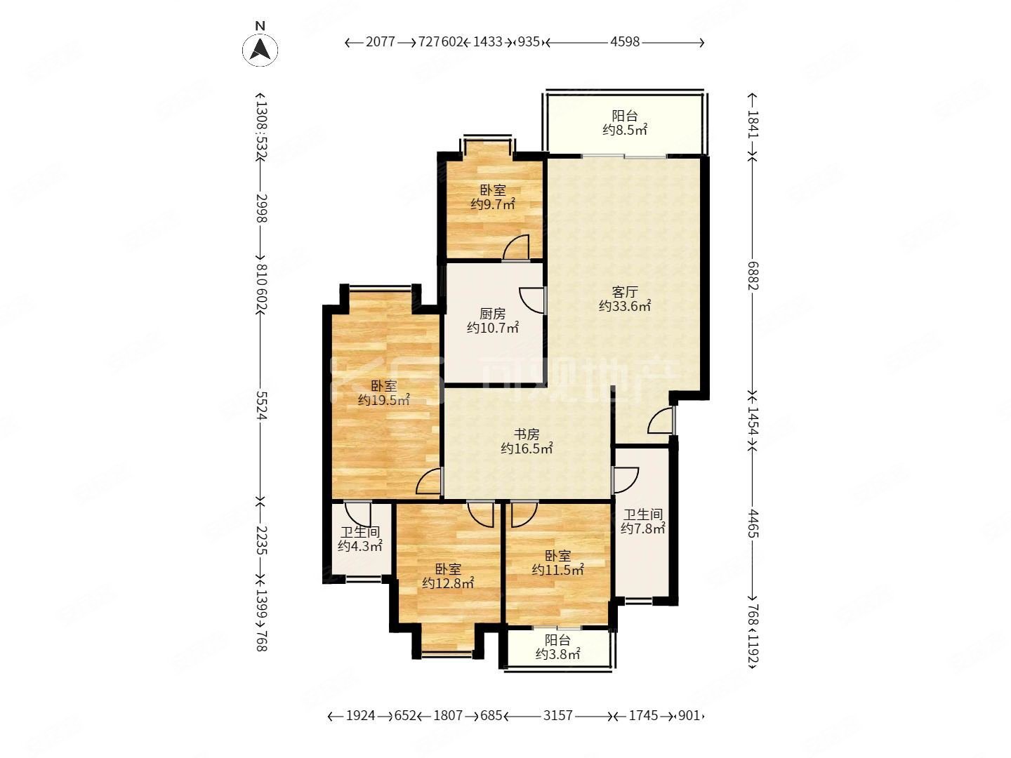 金色家园 4室2厅 户型通透方正 交通便利 近地铁