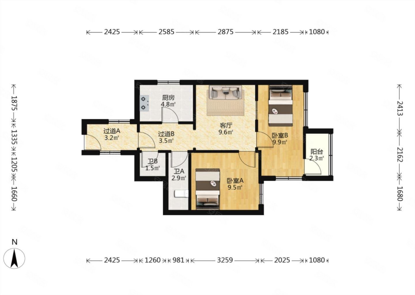 吴兴路小区正规商品房正南朝向交通便利中间好楼层
