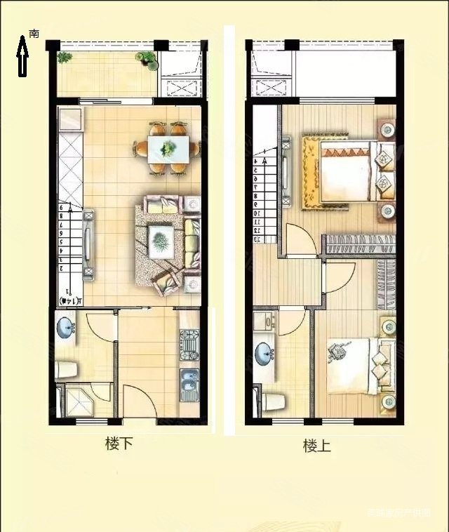 上海青年城2室2厅2卫43.99㎡南北97万