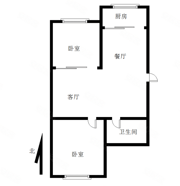 宏苑小区2室2厅1卫84.88㎡南北80万