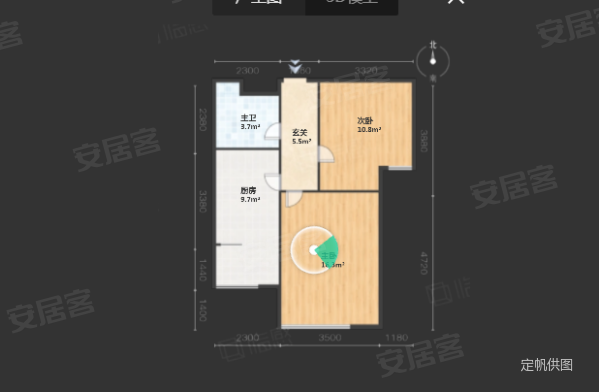 通达广场2室0厅1卫61.45㎡南102万