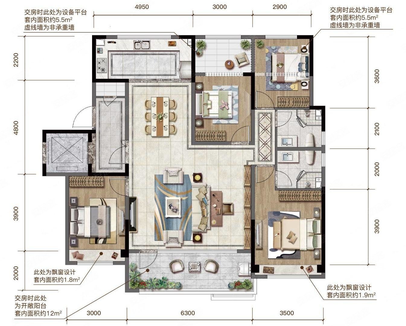 瑞峰清华坊4室1厅1卫88㎡南北36万