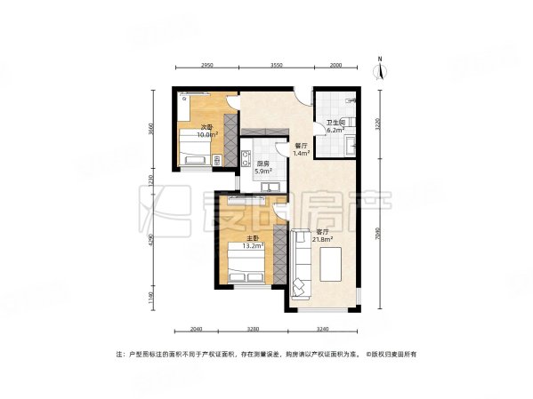 融泽嘉园西2号院2室1厅1卫88㎡南515万