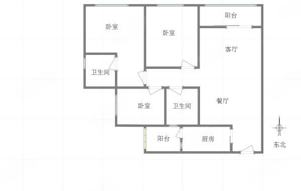 万科城(三期)3室2厅2卫104.01㎡南北148万