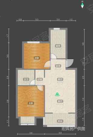 大华颐和华城(公寓住宅)2室1厅1卫77.73㎡南498万