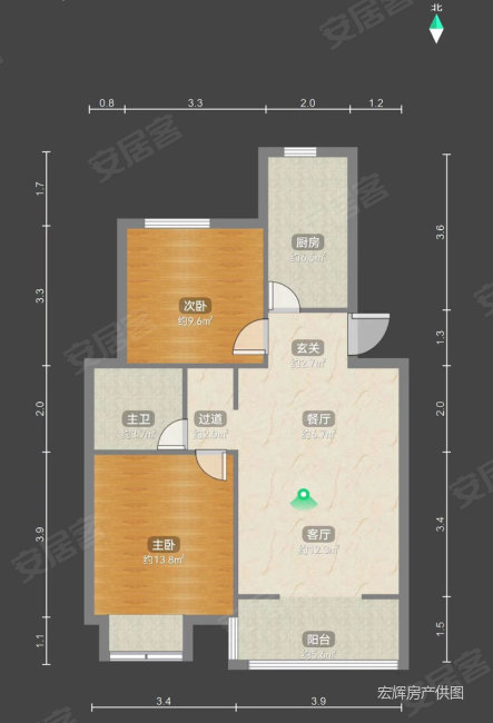 大华颐和华城(公寓住宅)2室1厅1卫77.73㎡南498万