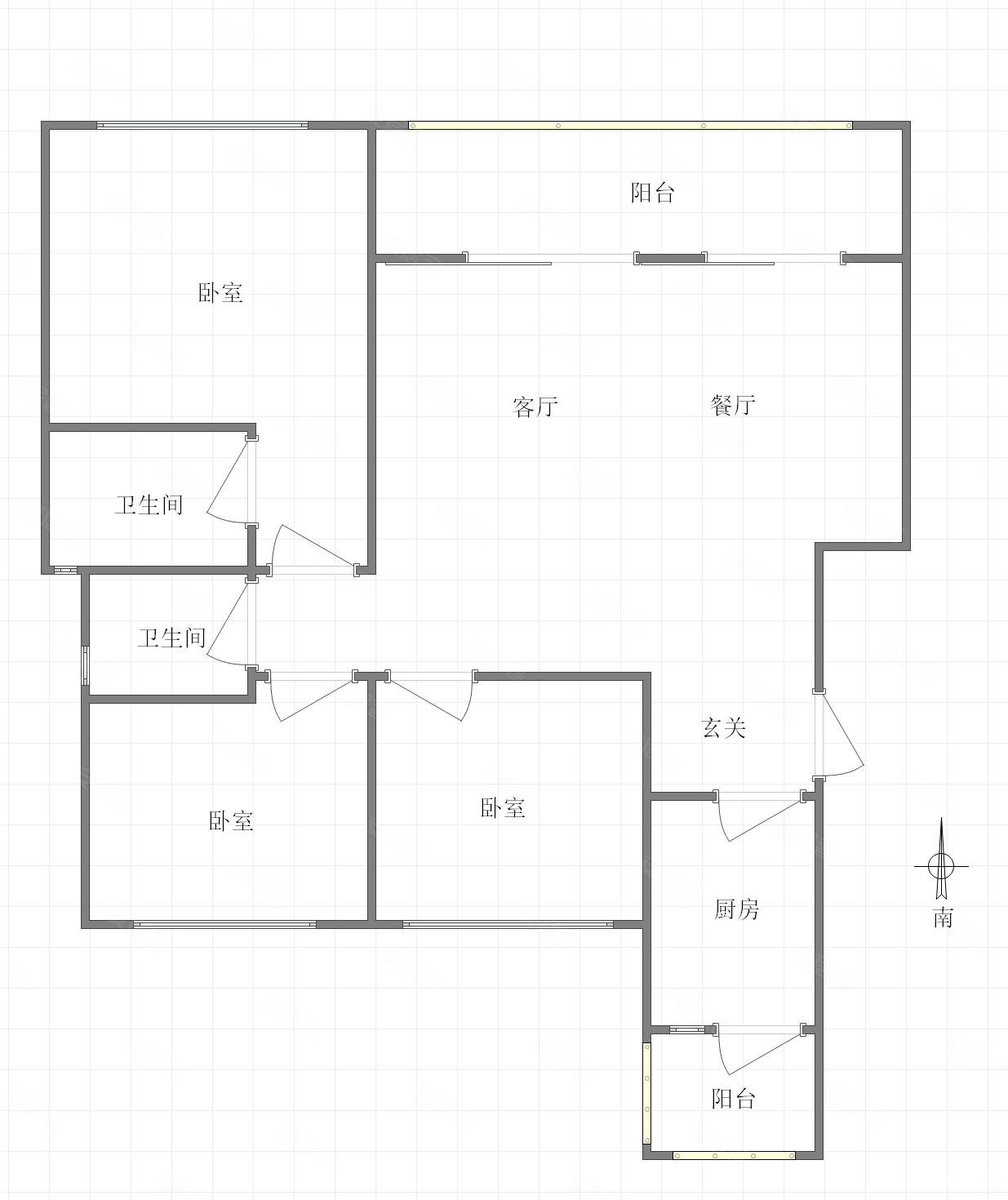 麓铭府(一期)3室2厅2卫115㎡南98万