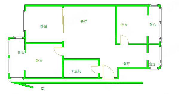 川北小区3室2厅1卫87.9㎡南北178万