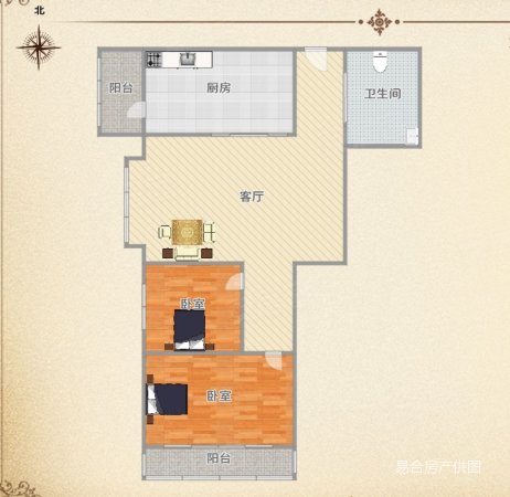 新新公寓2室1厅1卫101.13㎡西南420万