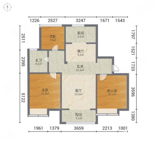 龙湖天曜(西区南区19-26号)3室2厅1卫99.67㎡南北137.5万