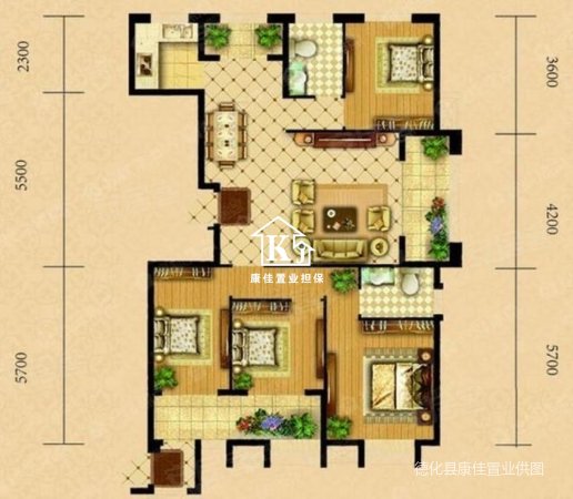 瓷都阳光名城3室2厅1卫90㎡南北88万