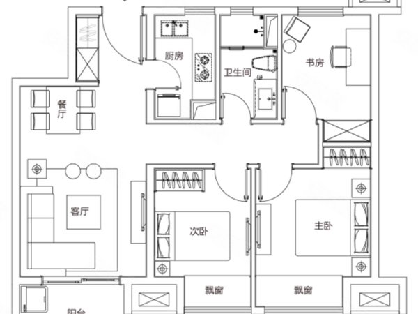 昆明盘龙江东花园俊发城文熙苑文熙苑精装三室两卫(可月付无中介)全套