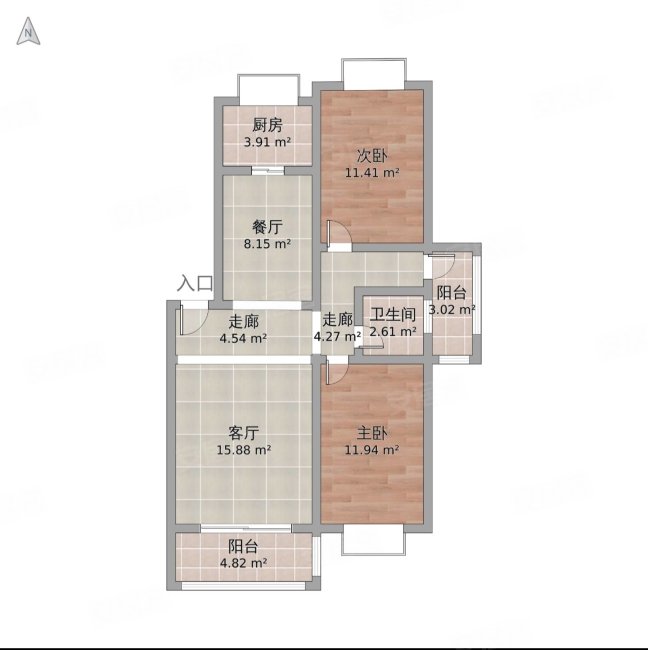 保利海公园2室1厅1卫99㎡南北58万