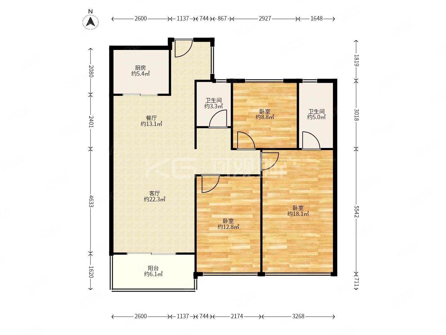 融信白宫3室2厅2卫109.94㎡南249万